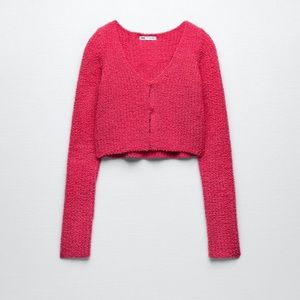 ZARA chenille crop sweater (size: M)